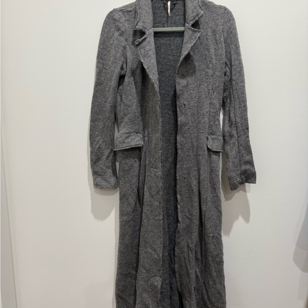 Free People Gray Long Cardigan